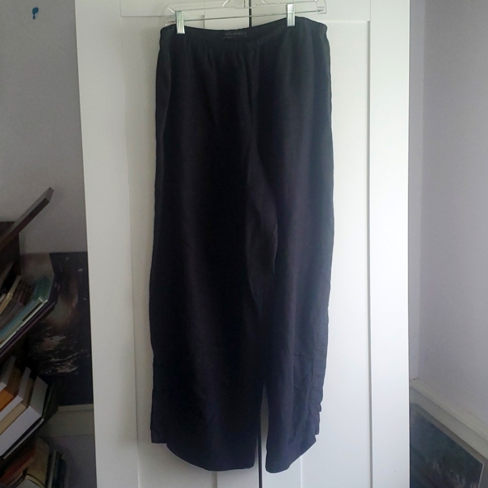 Cut Loose Pants 100% Linen Pull On Elastic Waist Wide Leg XL